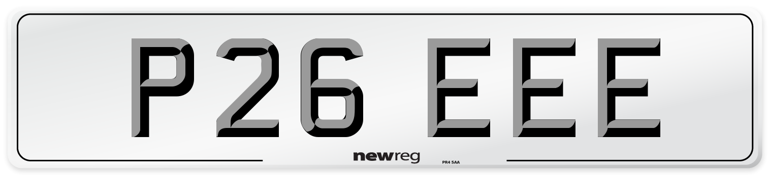P26 EEE Number Plate from New Reg